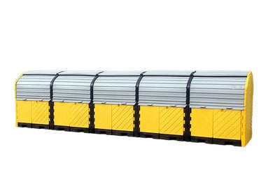 20-Drum Outdoor Drum Storage w/ Drain Plug, 75 gallon capacity