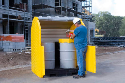 4-Drum Outdoor Drum Storage w/drain plug - manufacturer product image 1