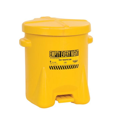 6-Gallon Oily Waste Can, Yellow - manufacturer product image 1