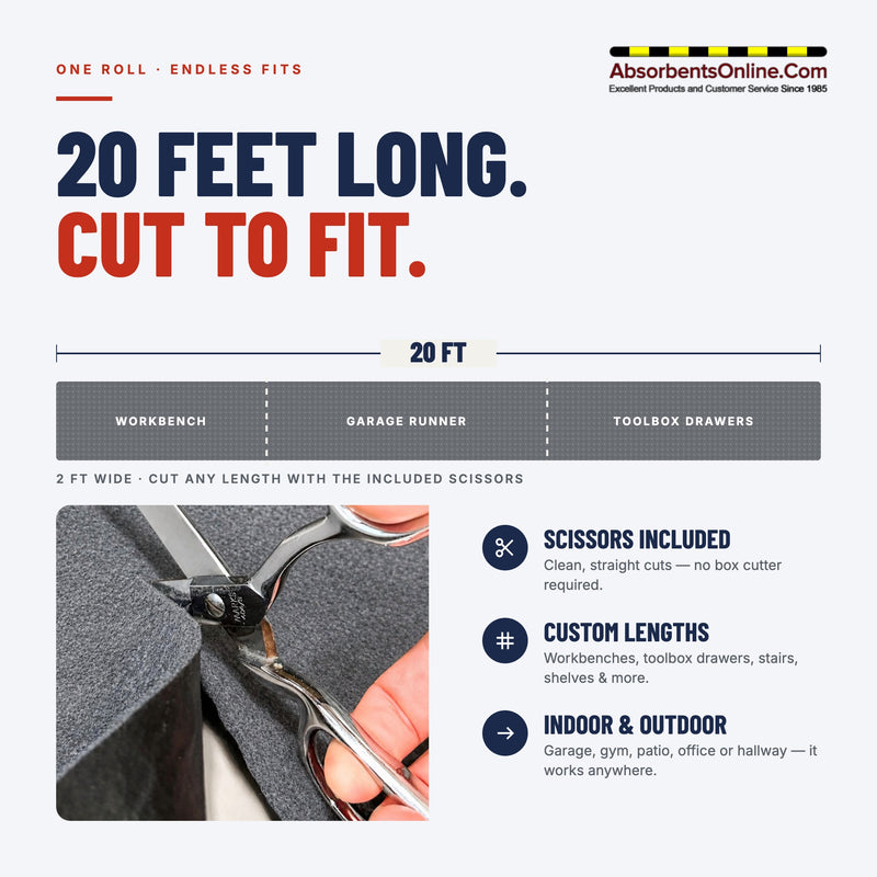 20 ft runner mat cuts to fit with included scissors