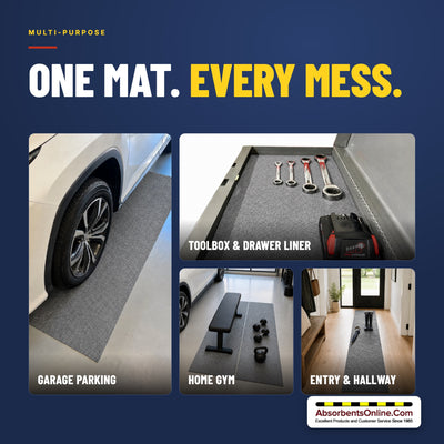 Runner mat uses: garage parking, toolbox liner, home gym, entryway