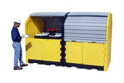 8-Drum Outdoor Drum Storage No Drain Plug, 75 gallon capacity