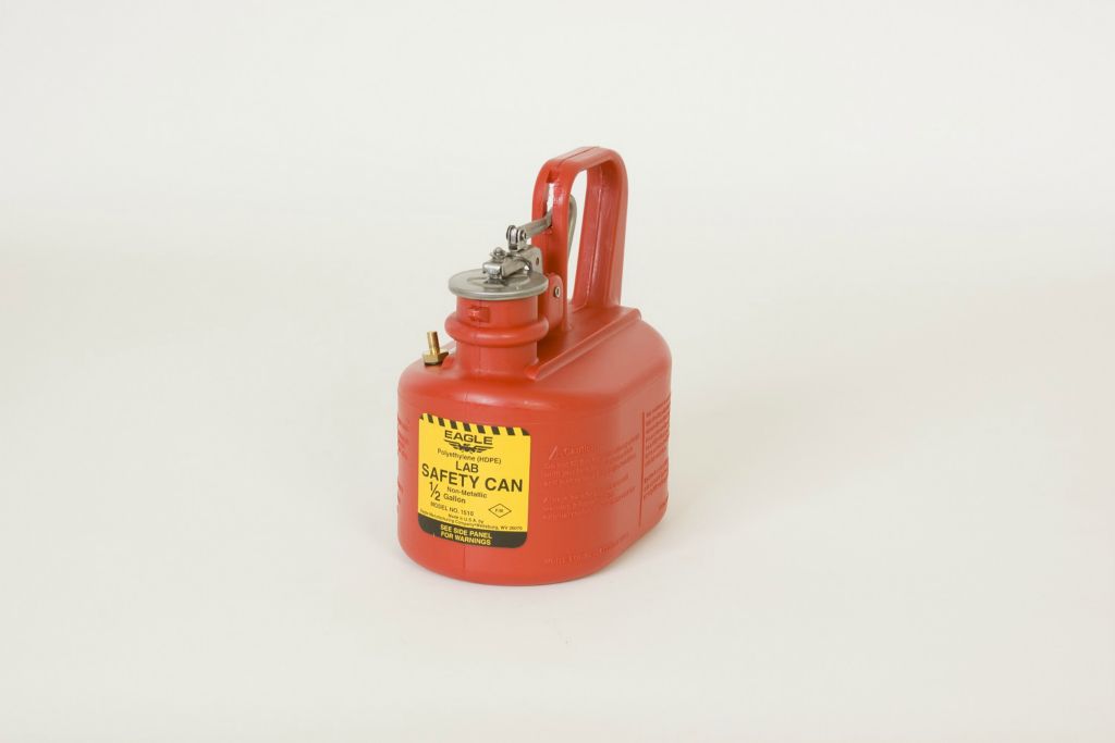 red 1/2 gallon lab safety containers
