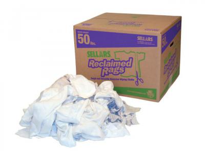 White Heavy Duty Cotton Rags - 50 lbs Box , Affordable Wipers