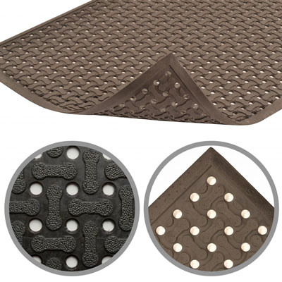 Choice 3' x 5' Black Grease-Resistant Anti-Fatigue Closed-Cell Nitrile  Rubber Floor Mat with Drainage Holes - 3/4 Thick