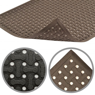 Serve Secure Red Rubber Floor Mat - Anti-Fatigue, Grease