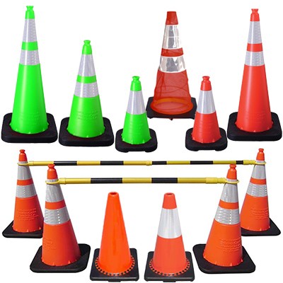 8PCS 28'' Traffic Cones Fluorescent Orange Reflective Road Parking Safety Cones 