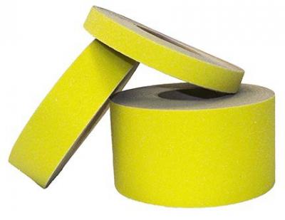 4" x 30' Black Yellow Hazard Anti Skid Non-Slip Mineral Abrasive Safety Tape 