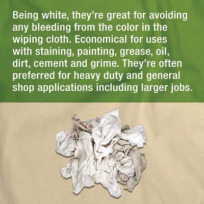 Recycled White Sheeting Rags - 40 Anti-Slip 25lb Bags