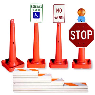 safety cone rail and sign mount system