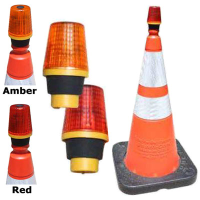 PyraLite 800 Construction Barricade Red Flashing Amber Light 8593 