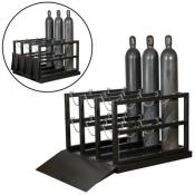 12-gas cylinder forklift pallet barricade rack with ramp A35226J