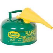 2.5 Gal Combustibles Safety Can - WITH Funnel, Green