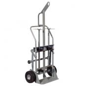 Double Cylinder Hand Truck 10.5in Pneumatic Wheels Casters Hoist Ring A35026J