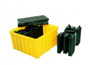 IBC Spill Pallet, Double Stackable Poly Platform 58.75x58.75x33 inches No Forklift Pockets NO Drain