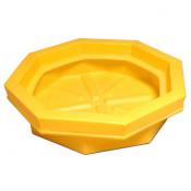 1-Drum Spill Tray, No Grate, Yellow, 32in Dia.