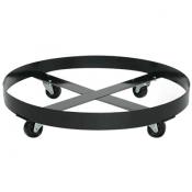 1-Drum Spill Tray Dolly, 3inch casters, Black Steel