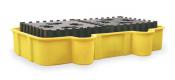 IBC Spill Pallet, 2 Unit Poly Platform 20x77.5x118in No Forklift Pocket NO Drain