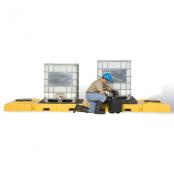 IBC Indoor Modular Spill Pallet, 2-Tote Model, Polyethylene, No Drain