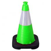 18in green polyethylene traffic cone A16018-L-NSWB-3V