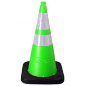 28in green polyethylene traffic cone