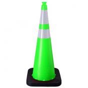 36in green polyethylene traffic cone