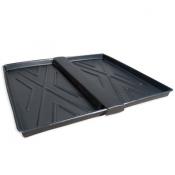 Rack Containment Tray, 48x44in 2-Tray System, 16-Gal Capacity, Black Poly