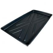 Rack Containment Tray, 44x23.5in, 8-Gal Capacity, Black Poly