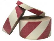 SINGLE ROLL 2-In Red/White Hazard Non-Slip Tape, 2 inch x 60 feet