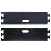 front and back of black rubber rumble strip