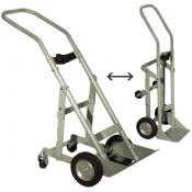 Single Cylinder Hand Truck 8in Semi-Pneumatic Wheels w Casters A35004J