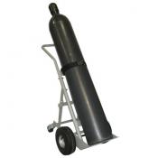 Single Cylinder Hand Truck 10.5in Semi-Pneumatic Wheels w Casters A35006J