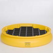 1-Drum Spill Tray w/Grate, 31in Dia. Yellow