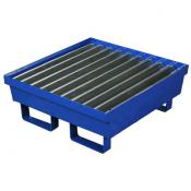 1-Drum Steel Spill Pallet, Blue Powder, No Drain Plug