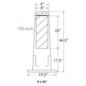 vertical barricade panel, 24in sheeting