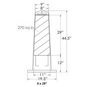 vertical barricade panel, 29in sheeting