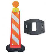 vertical panel barricade 30lb rubber base