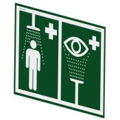 wall mount safety shower eyewash station sign