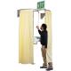 emergency shower station with modesty curtain