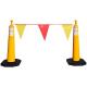 roof edge delineator cones flag line