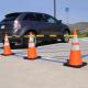 traffic cone retractable bar barrier system