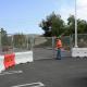 water filled barrier fence with 2 gates