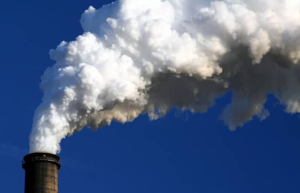 industrial chimney smoke cloud emission
