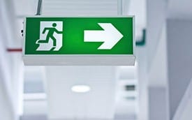 Workplace emergency exit sign