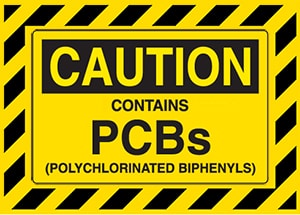 Contains PCBs warning label