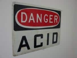 danger acid wall sign