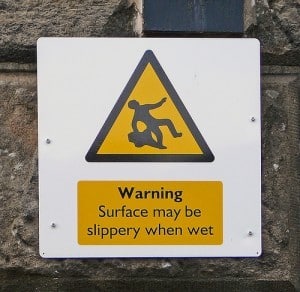 slippery floor warning sign