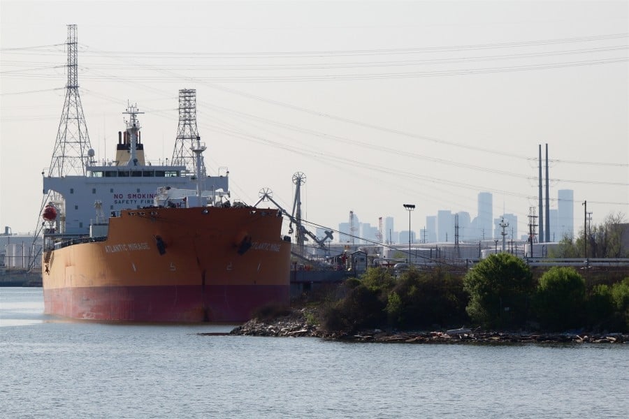 large ship in harbor