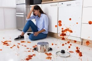 kitchen food spill