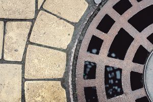 circular grate storm water drain